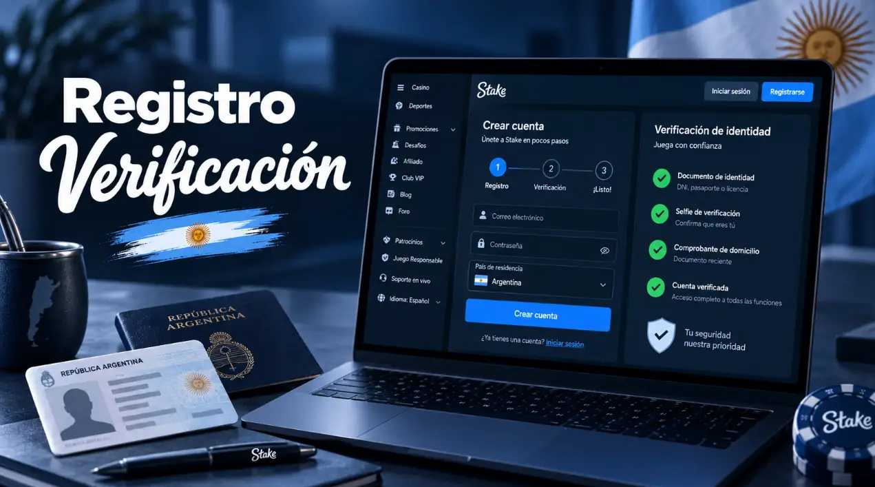 Registro y verificación en Stake Argentina Casino